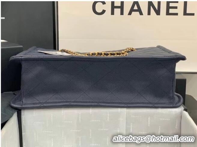 Well Crafted Chanel Original Leather Shopping Bag AS2360 Navy Blue