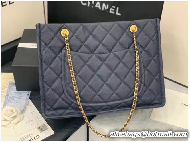 Well Crafted Chanel Original Leather Shopping Bag AS2360 Navy Blue