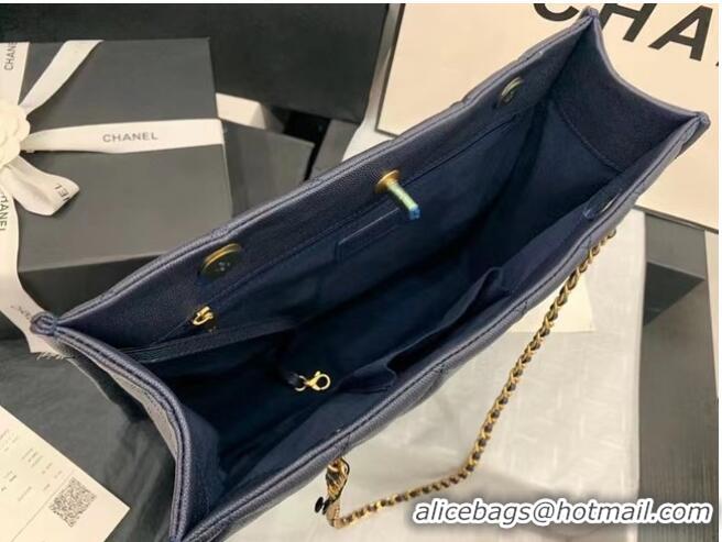 Well Crafted Chanel Original Leather Shopping Bag AS2360 Navy Blue