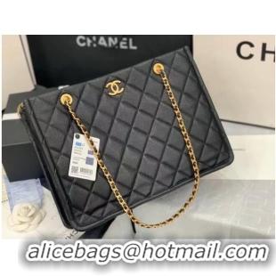 Best Product Chanel Original Leather Shopping Bag AS2360 Black