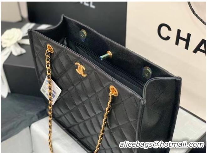 Best Product Chanel Original Leather Shopping Bag AS2360 Black