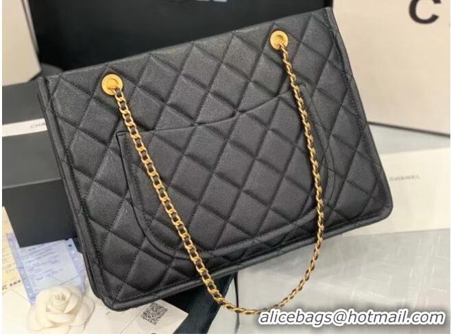 Best Product Chanel Original Leather Shopping Bag AS2360 Black