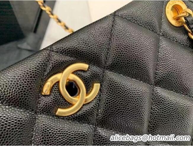 Best Product Chanel Original Leather Shopping Bag AS2360 Black