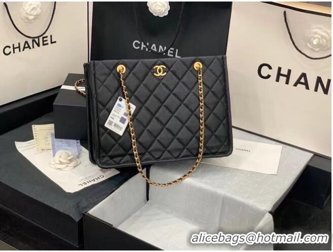 Best Product Chanel Original Leather Shopping Bag AS2360 Black