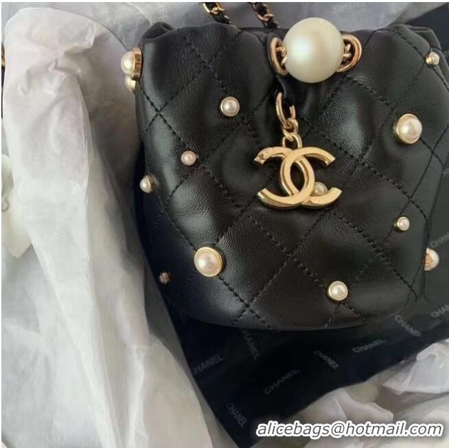 Good Product Chanel mini drawstring bag AS1077 black