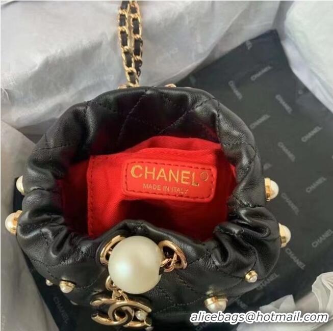 Good Product Chanel mini drawstring bag AS1077 black