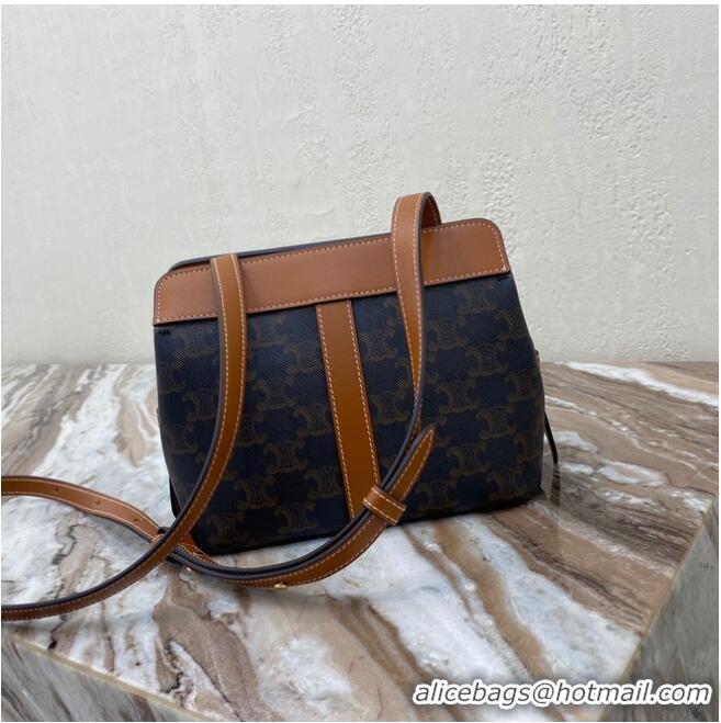 Top Quality Celine IN TRIOMPHE CANVAS AND CALFSKIN 191992 Black