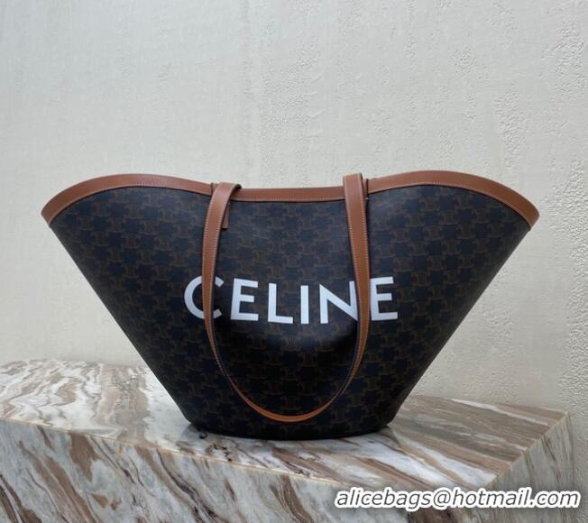 Shop Grade Celine MEDIUM COUFFIN BAG IN TRIOMPHE CANVAS CELINE PRINT 196262 black