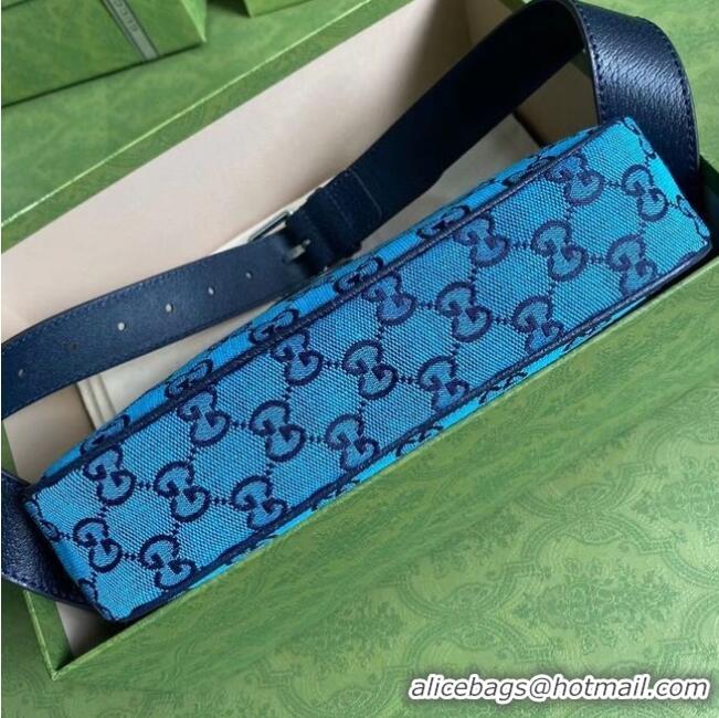 Inexpensive Gucci diagonal matelasse GG canvas Belt Bag 658657 Blue