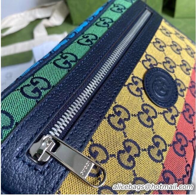 Discount Gucci diagonal matelasse GG canvas Belt Bag 658657 green yellowred pink