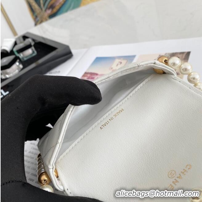 Top Quality Chanel flap coin purse with chain 81085 White