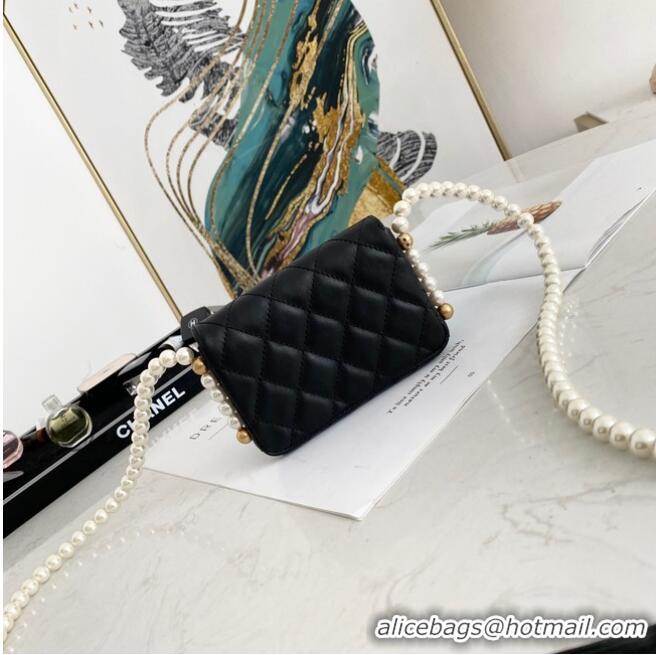 Popular Style Chanel flap coin purse with chain 81085 Black