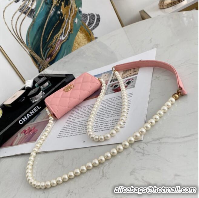 Good Product Chanel flap coin purse with chain 81085 Pink