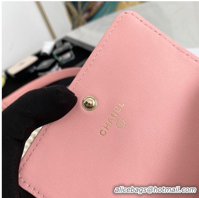 Good Product Chanel flap coin purse with chain 81085 Pink