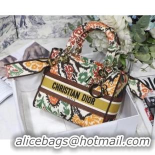 Top Quality MEDIUM LADY D-LITE BAG M0565O Yellow Multicolor Dior Paisley Embroidery