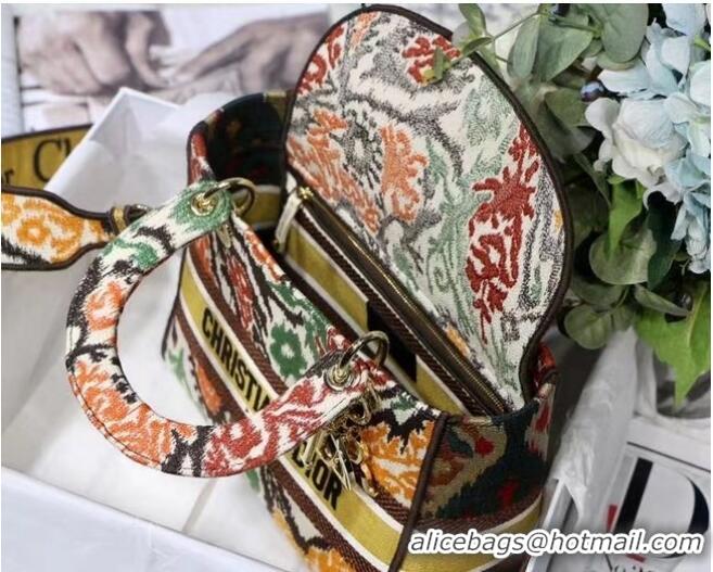 Top Quality MEDIUM LADY D-LITE BAG M0565O Yellow Multicolor Dior Paisley Embroidery