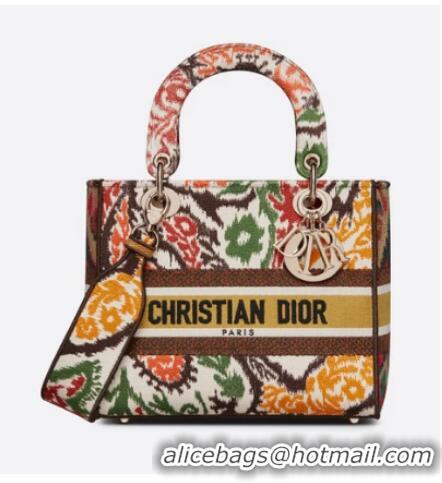 Top Quality MEDIUM LADY D-LITE BAG M0565O Yellow Multicolor Dior Paisley Embroidery