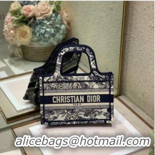 Best Price MINI DIOR BOOK TOTE Embroidery S5475Z Blue