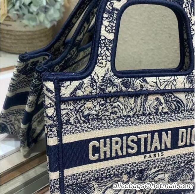 Best Price MINI DIOR BOOK TOTE Embroidery S5475Z Blue