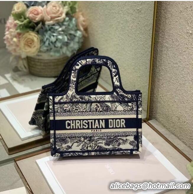 Best Price MINI DIOR BOOK TOTE Embroidery S5475Z Blue