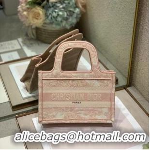 Buy New Cheap MINI DIOR BOOK TOTE Embroidery S5475Z Pink