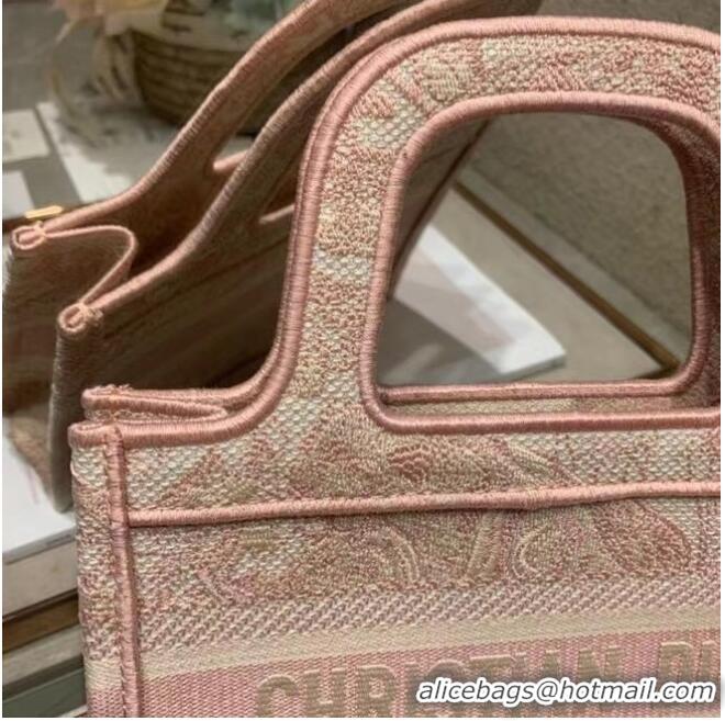 Buy New Cheap MINI DIOR BOOK TOTE Embroidery S5475Z Pink