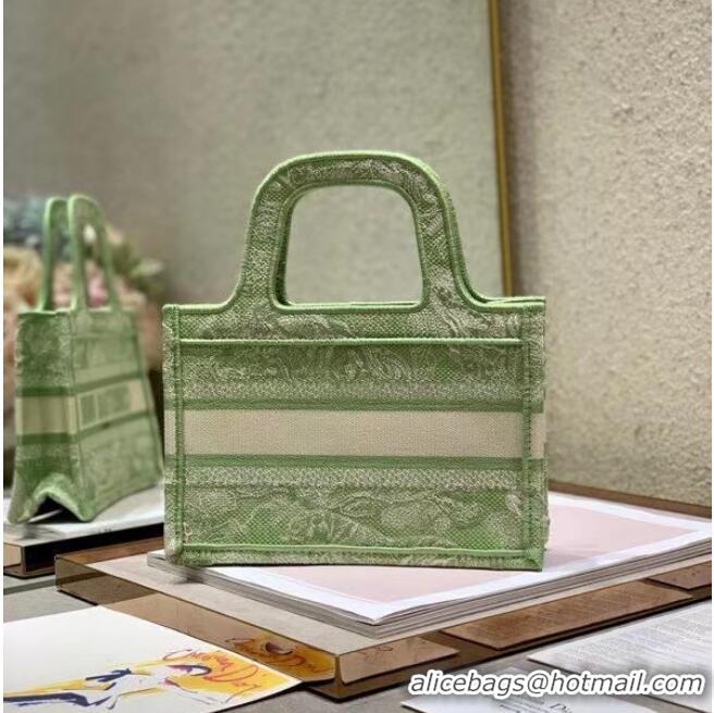 Cheapest MINI DIOR BOOK TOTE Embroidery S5475Z Green