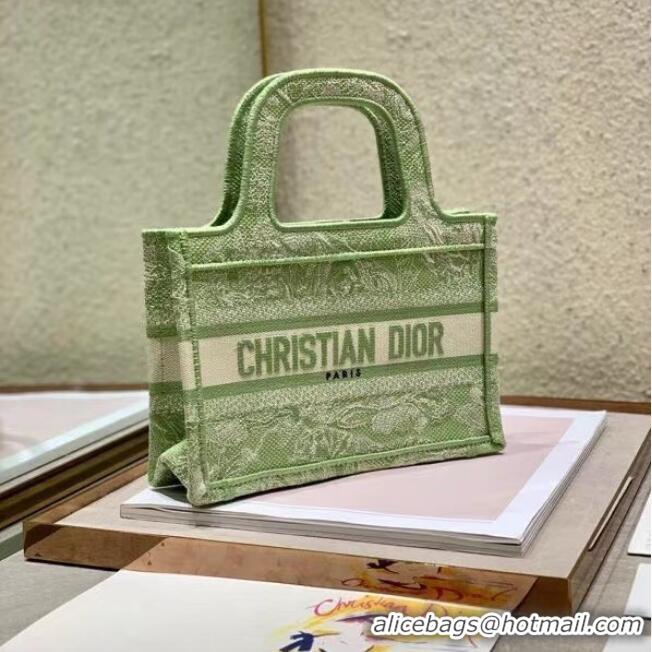 Cheapest MINI DIOR BOOK TOTE Embroidery S5475Z Green