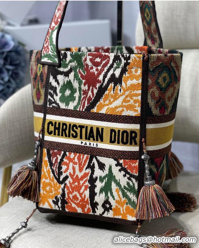 Affordable Price Dior Bubble Maple Leaf Embroidered Bucket Bag M6006 Orange