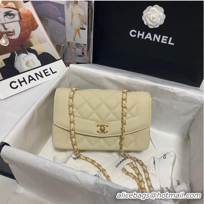 Reasonable Price Chanel Flap Original Caviar Leather Shoulder Bag AS1488 Cream