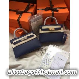 Buy Classic Hermes Kelly 19cm Shoulder Bags Epsom Leather KL19 Royal Blue