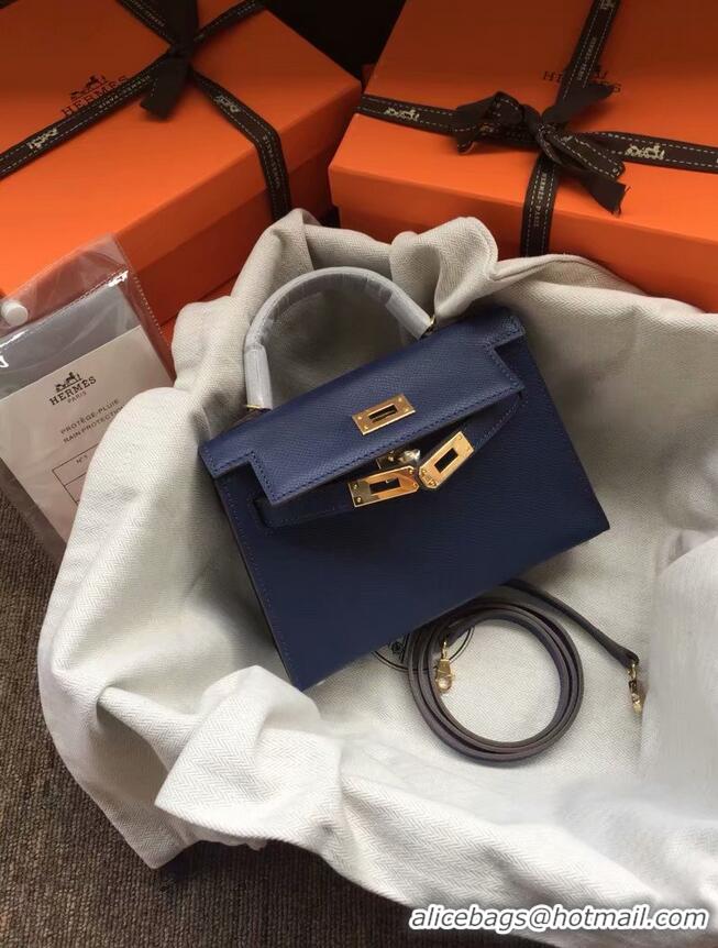 Buy Classic Hermes Kelly 19cm Shoulder Bags Epsom Leather KL19 Royal Blue