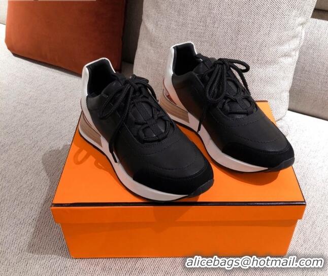 Luxury Cheap Hermes Patchwork Sneakers 042841 Black