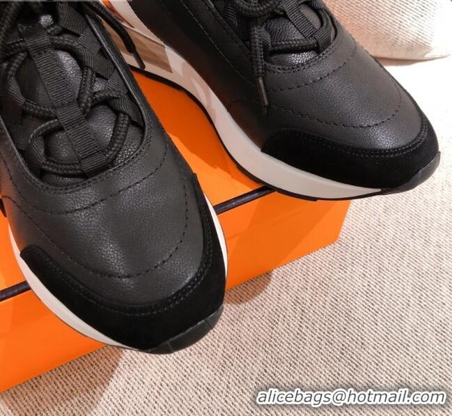 Luxury Cheap Hermes Patchwork Sneakers 042841 Black