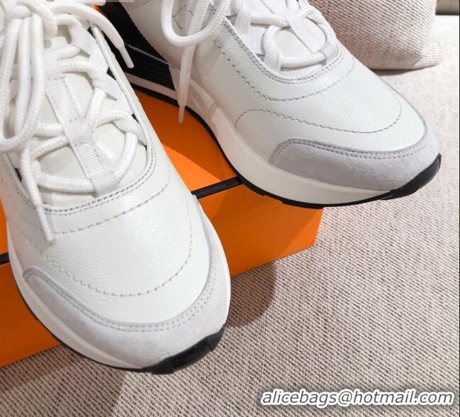 Top Quality Hermes Patchwork Sneakers 042841 White