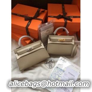 Promotional Hermes Kelly 19cm Shoulder Bags Epsom Leather KL19 Grey