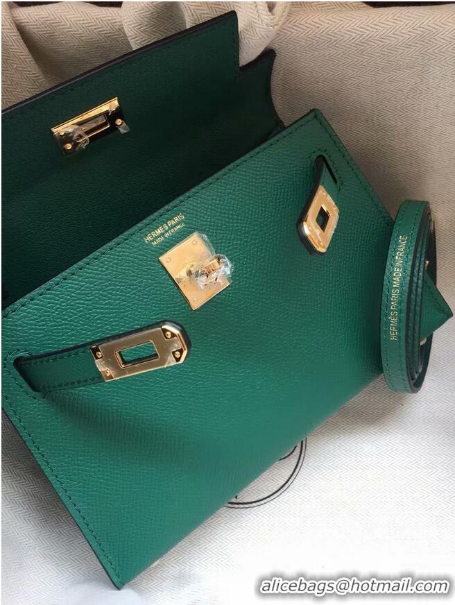 Low Cost Hermes Kelly 19cm Shoulder Bags Epsom Leather KL19 Green