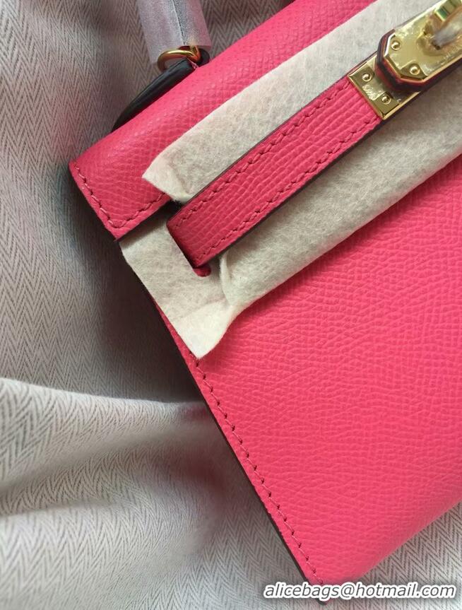 Best Product Hermes Kelly 19cm Shoulder Bags Epsom Leather KL19 rose