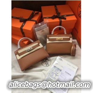 Shop Cheap Hermes Kelly 19cm Shoulder Bags Epsom Leather KL19 brown