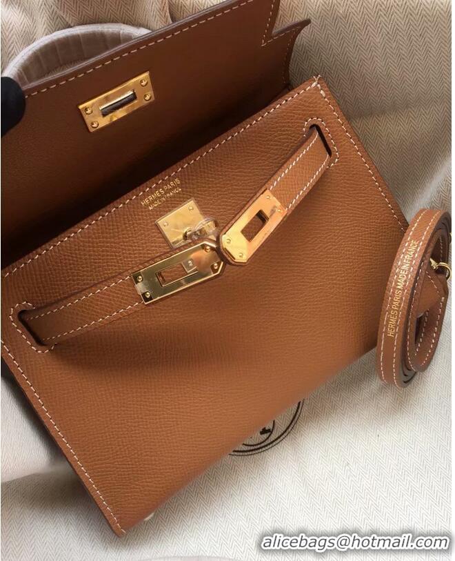 Shop Cheap Hermes Kelly 19cm Shoulder Bags Epsom Leather KL19 brown