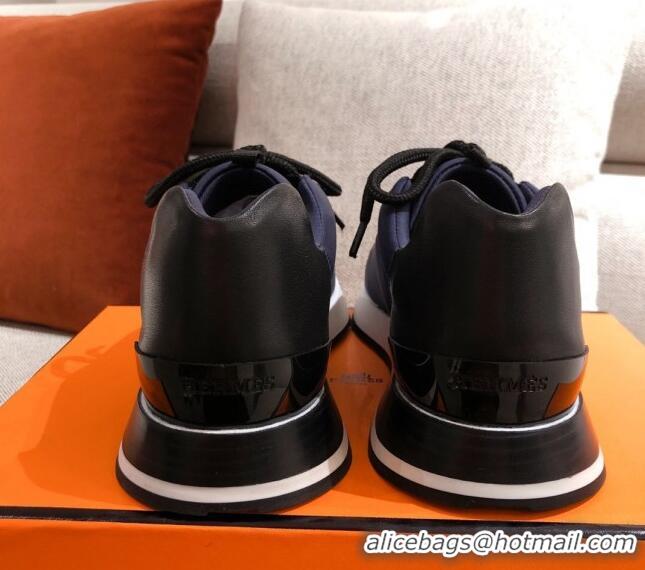 Trendy Design Hermes Patchwork Sneakers 042841 Navy Blue