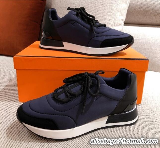 Trendy Design Hermes Patchwork Sneakers 042841 Navy Blue