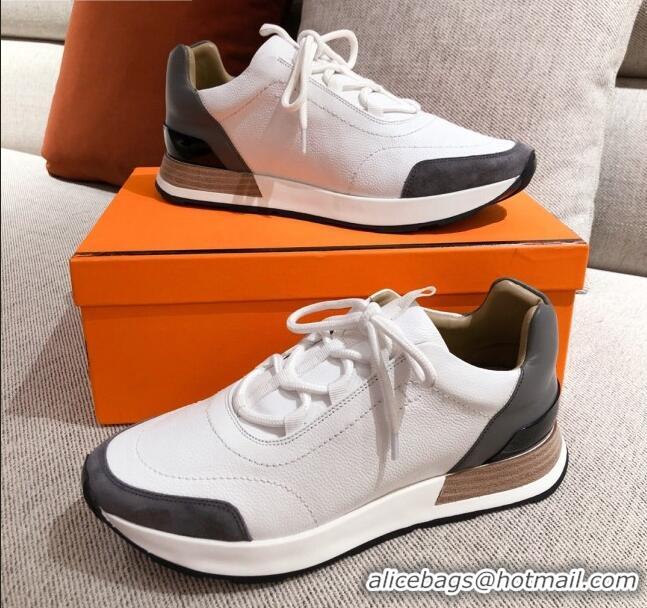 Popular Style Hermes Patchwork Sneakers 042841 White