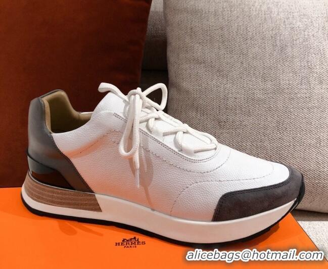 Popular Style Hermes Patchwork Sneakers 042841 White