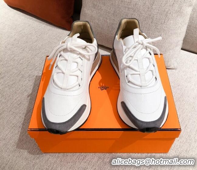 Popular Style Hermes Patchwork Sneakers 042841 White