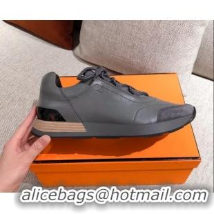 Cute Hermes Patchwork Sneakers 042841 Grey