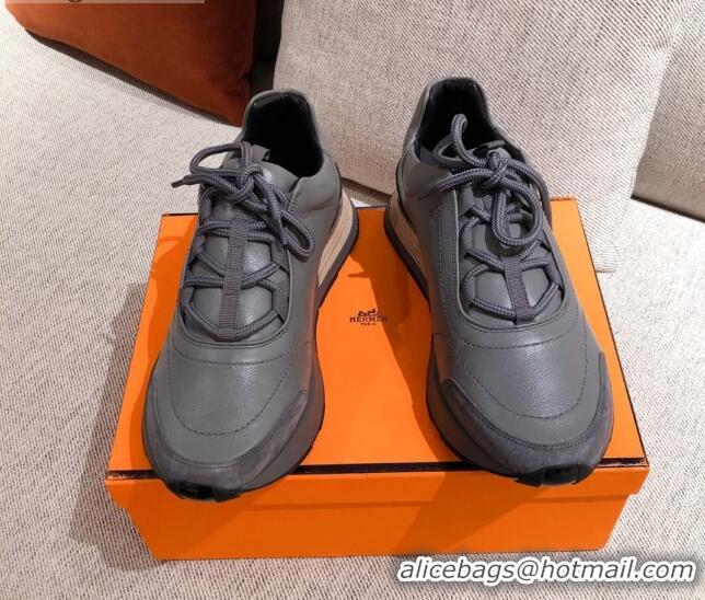 Cute Hermes Patchwork Sneakers 042841 Grey