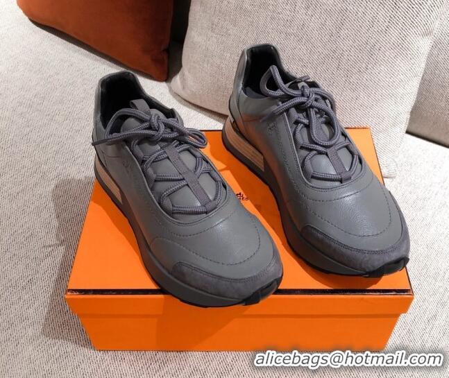 Cute Hermes Patchwork Sneakers 042841 Grey