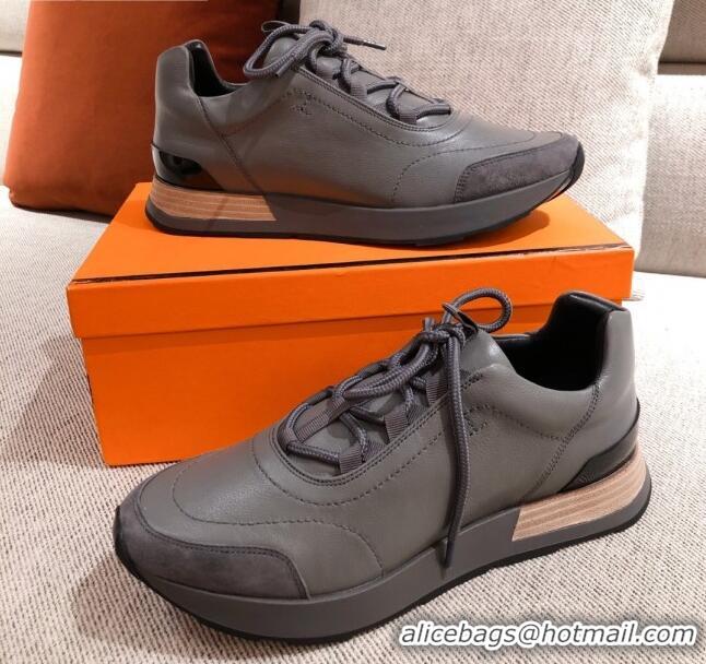 Cute Hermes Patchwork Sneakers 042841 Grey