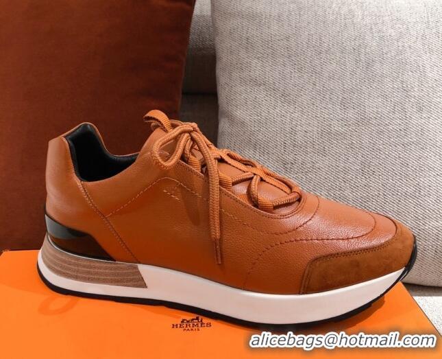 Top Sale Hermes Patchwork Sneakers 042841 Brown